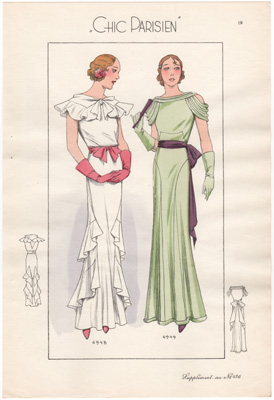 chic parisien fashion illustration 1934